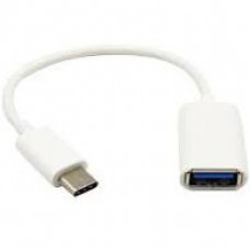 USB OTG адаптер на разъем USB Type-C ПВХ провод (белый/европакет)
