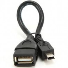 USB OTG адаптер на разъем USB - MiniUSB ПВХ провод (черный)